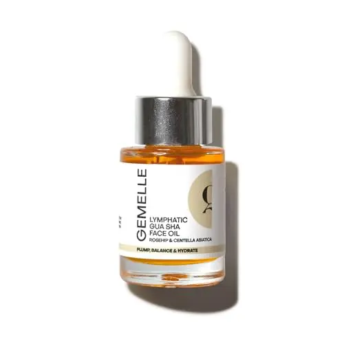 GEMELLE Lymphatic Gua Sha Face Oil in amber glass bottle