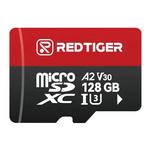 REDTIGER High Speed 128GB red microSD card with adapter