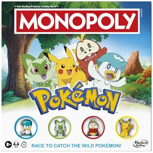 Monopoly Pokemon Edition board game box featuring Pokemon characters