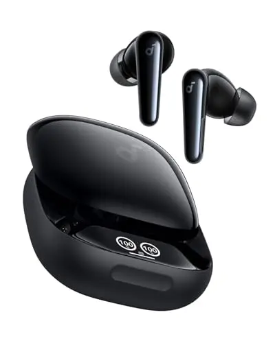 Soundcore Liberty 4 Pro noise cancelling wireless earbuds in glossy black