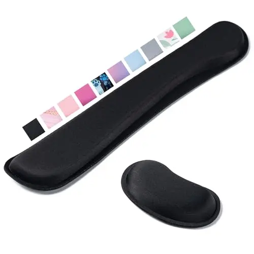 Hoewina black basic memory foam wrist rest for keyboard and mouse