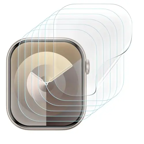 SWUU 6-pack of clear, soft TPU screen protectors for Apple Watch Series 10/11 46mm.