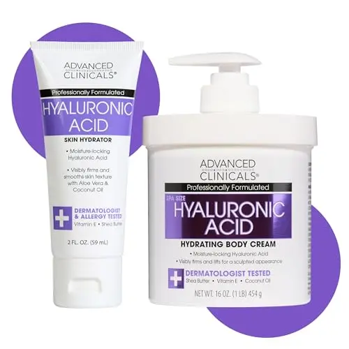 Advanced Clinicals hyaluronic acid body cream with travel size