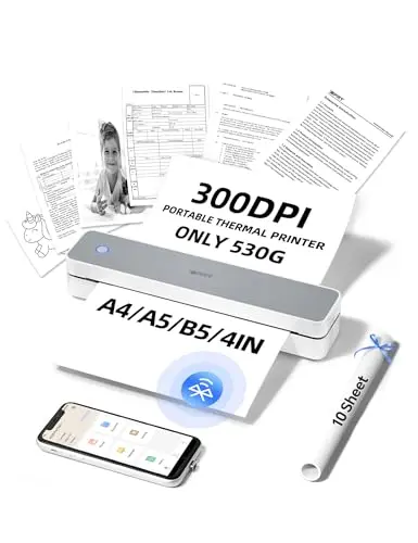 iDPRT MT610 Pro white portable thermal printer on a car seat