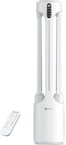 AIRMATE white 45-inch tall bladeless fan and air purifier tower