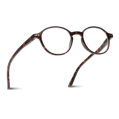2SeeLife small round retro-style reading glasses in brown tortoise