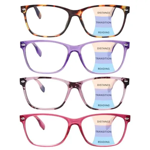COJWIS 4-pack mix of multifocus progressive reading glasses