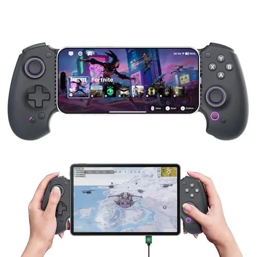 abxylute S9 full-size telescopic controller with an iPad Mini inserted.