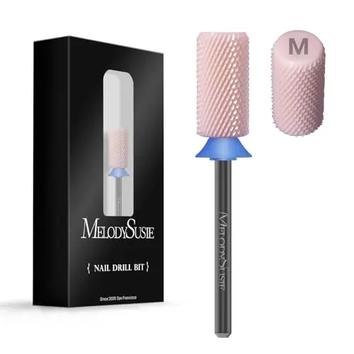 MelodySusie pink ceramic large barrel nail drill bit with a chamfer flat top