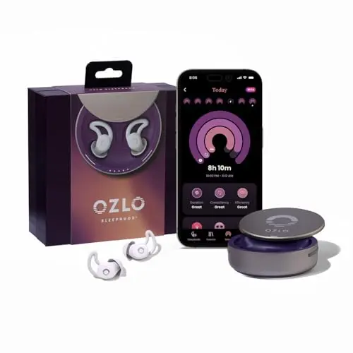 Ozlo Sleepbuds in White with their smart charging case.