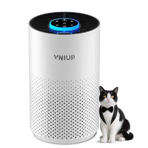 Vniup compact white air purifier with H14 True HEPA filter