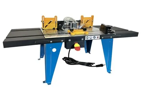 Boxurn black and blue compact benchtop router table