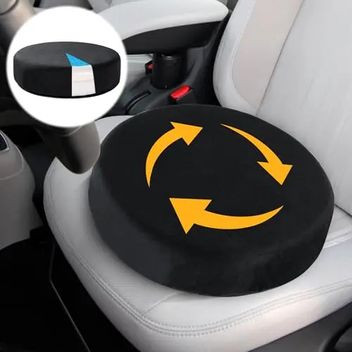 BALAPET 3-inch thick black rotating memory foam seat cushion