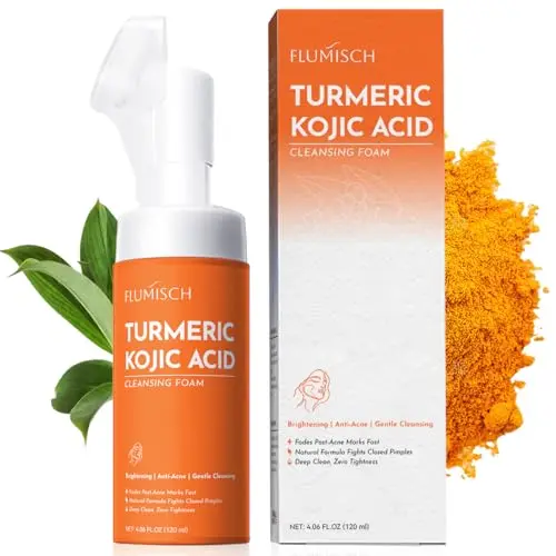 FluMisch Turmeric Kojic Acid Facial Cleanser with brush