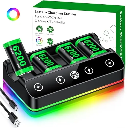 DINOSTRIKE rechargeable battery pack and charging station for Xbox controllers