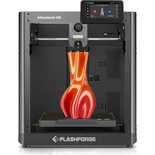 FLASHFORGE AD5M 3D printer with auto-calibration and compact design