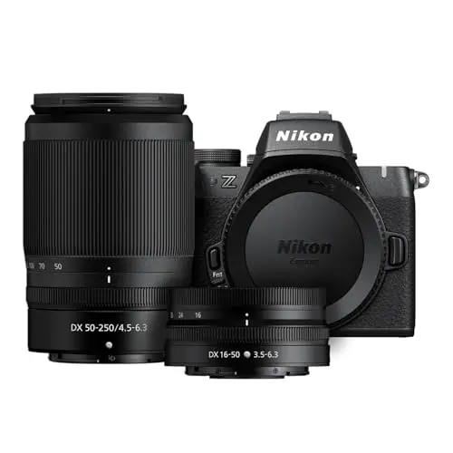 Nikon Z50 II mirrorless camera with two lenses