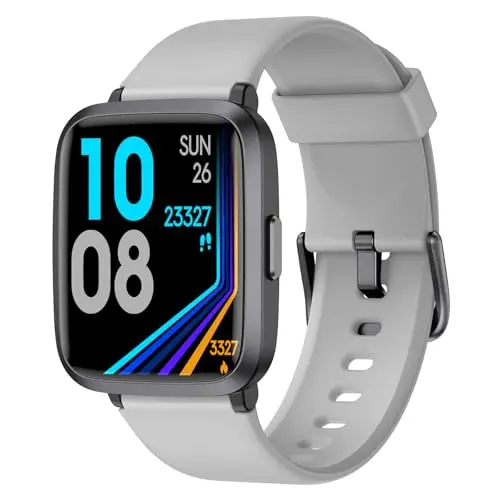 LIVIKEY gray fitness tracker watch with heart rate sensor