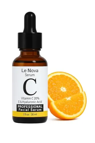 Le Nova Vitamin C Serum in a dark glass dropper bottle