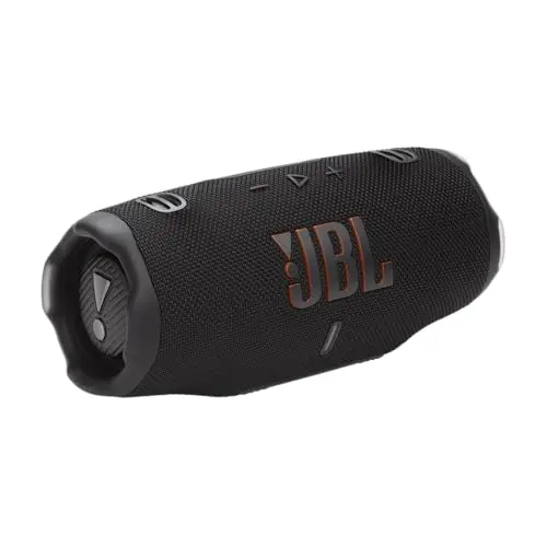 JBL Charge 6 portable Bluetooth speaker with strap in black
