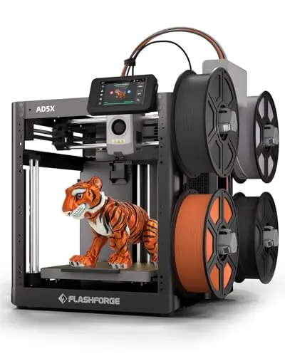 FLASHFORGE AD5X multi-color 3D printer with four spools mounted