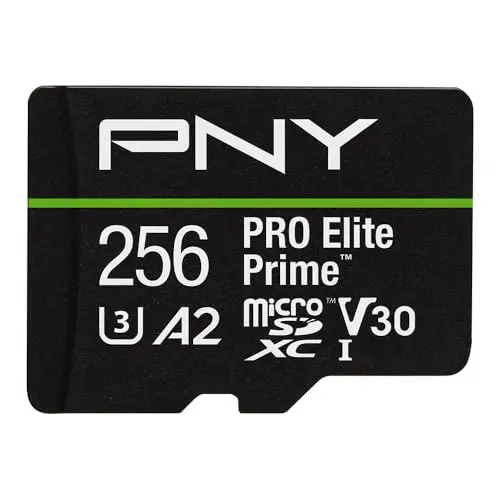 PNY 256GB PRO Elite micro SD card with high read and write speeds