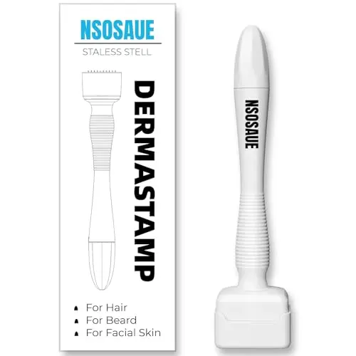 NSOSAUE white dermastamp with anti-slip grip design