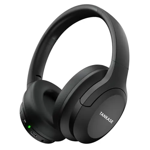 TANKASE DJ16 Active Noise Cancelling over-ear headphones folded on a yoga mat