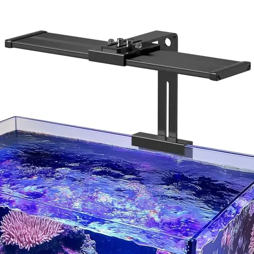 hygger 35W black nano reef light with inline controller and mounting legs