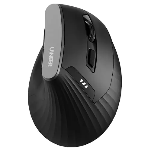 Uineer black ergonomic vertical wireless mouse