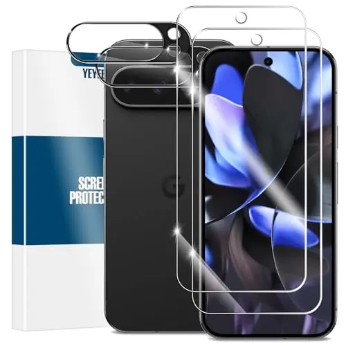 YEYEBF 2-pack tempered glass screen and camera lens protectors for Pixel 9 Pro XL 6.8 inch