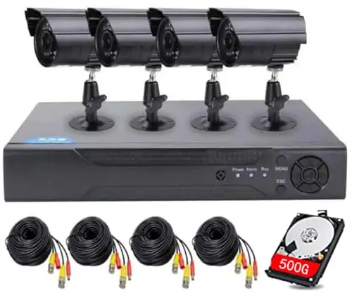 SZKAM 4-camera DVR security system with 500GB hard drive