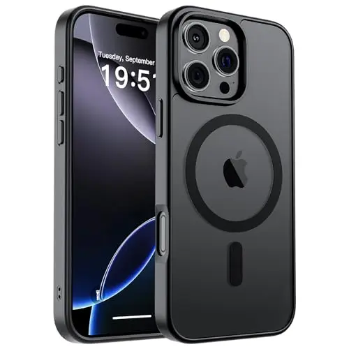 SUPFINE matte black translucent MagSafe case for iPhone 16 Pro