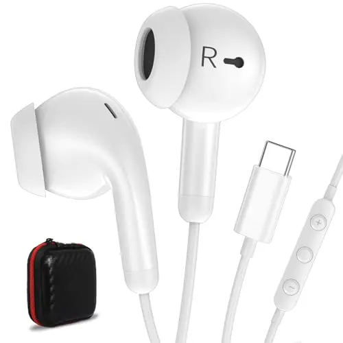 ACANDYA USB-C wired earbuds with carrying case