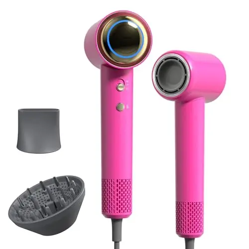Tideway H11 pink compact hair dryer with magnetic diffuser