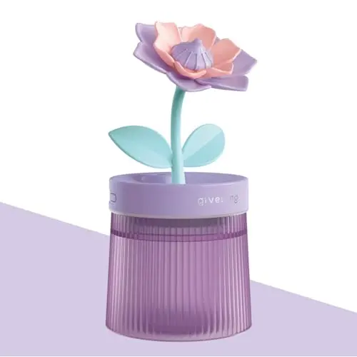ShunChengFa purple cute mini humidifier with decorative landscape