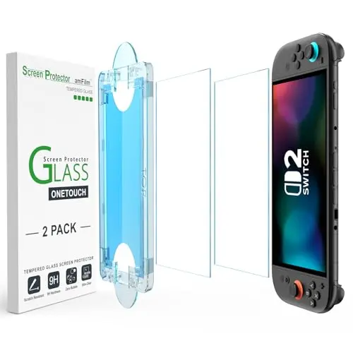 amFilm Auto-Alignment OneTouch screen protector kit for Nintendo Switch 2 with alignment frame