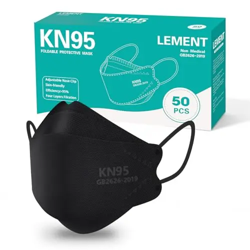 Pack of black KN95 disposable face masks