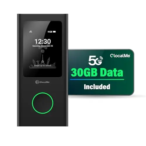GlocalMe Numen Air 5G portable mobile hotspot with touchscreen