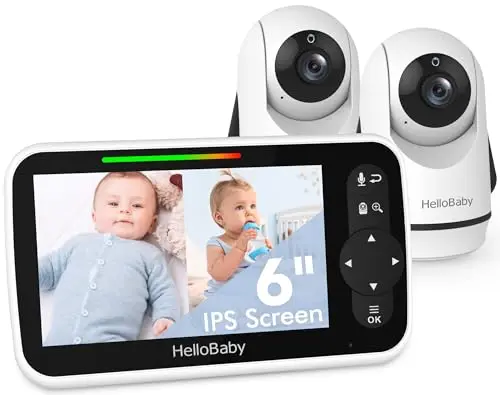 HelloBaby HB6351Plus 6-inch split-screen baby monitor