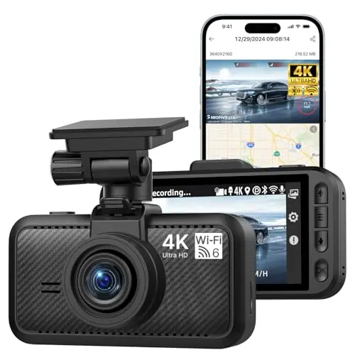 Miofive S1 E 4K dash cam front with built-in GPS