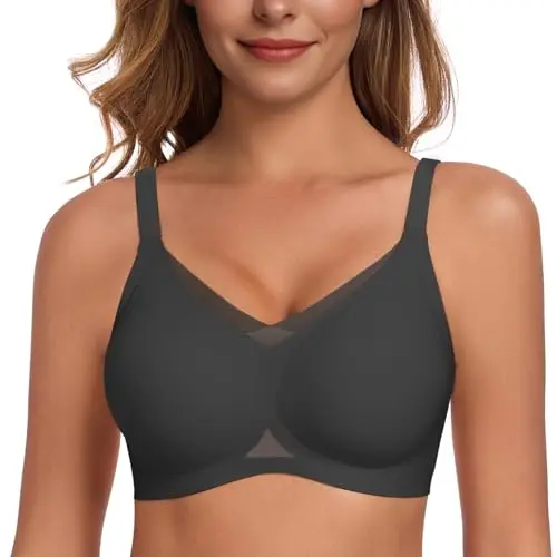 Gailife Women's Black Wireless V Mesh Comfortable Bra on a mannequin