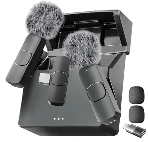 Mini Mic Pro wireless lavalier microphone with charging case