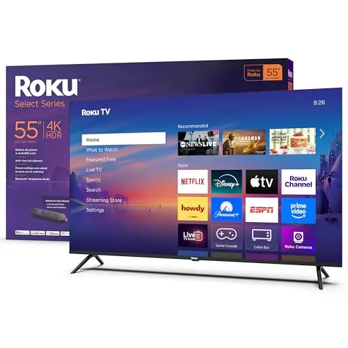 Roku 55-inch 4K UHD Smart TV with sleek frameless design