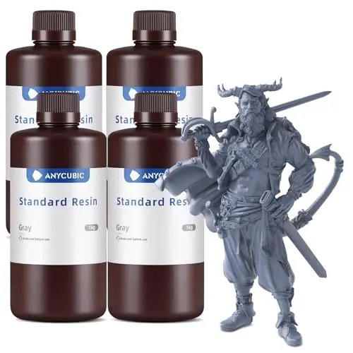 ANYCUBIC 4-pack bundle of grey 3D printer resin