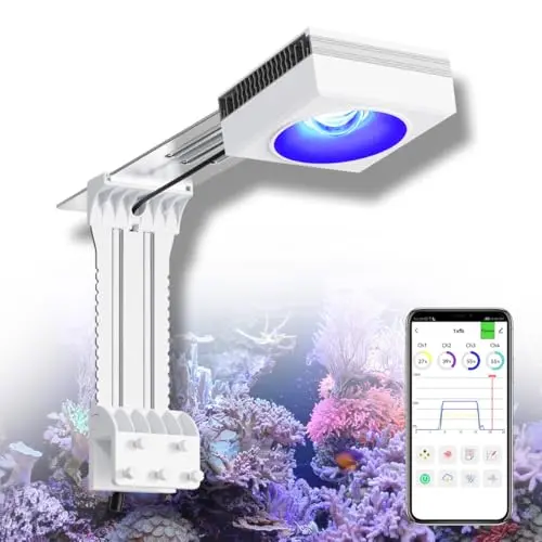 PopBloom RL90 white square reef light with WiFi and Bluetooth connectivity