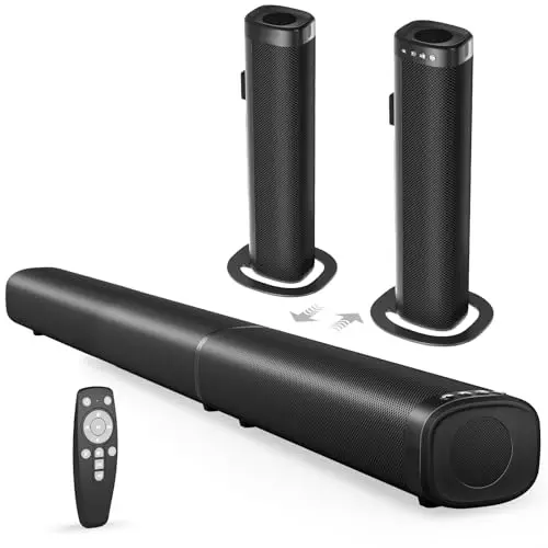 Yenjuty detachable soundbar with two tower speakers