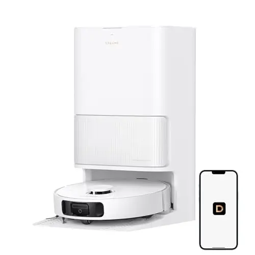 DREAME L40s Ultra CE robot vacuum docking at its self-cleaning station