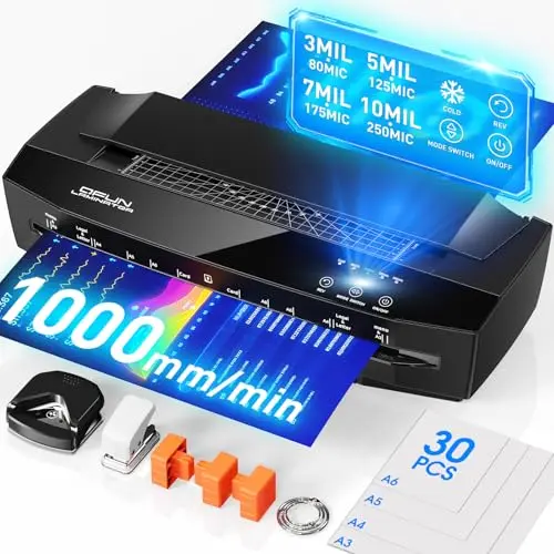 QFUN black heavy-duty laminator machine with accessory compartment
