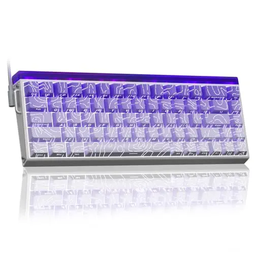AULA Hero 68 HE 60% compact gaming keyboard with purple keycaps
